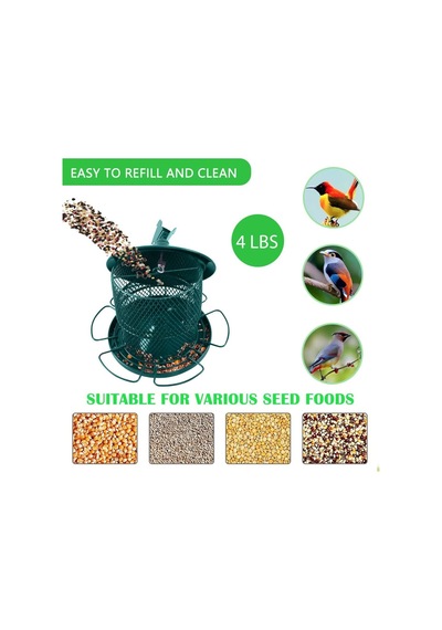 Dış Mekan İçin Metal Kuş Besleyiciler, Asılı Sincap Korumalı Kuş Besleyici, 4 Lb Büyük Tohum Kapasitesi, Dış