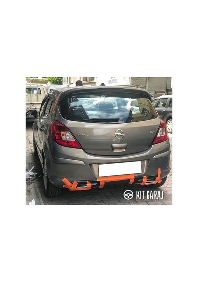 Opel Corsa 2006-2014 Egzoz Görünümlü Parlak Siyah Difüzör Plastik Boyalı