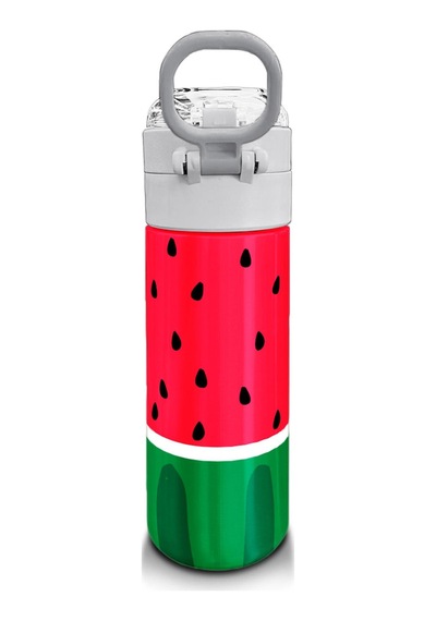 Coral High Kids Kırmızı Yeşil Karpuz Desenli Pipetli Ve Direkt İçim Çelik Termos 500 Ml 31866 Kırmızı - Yeşil