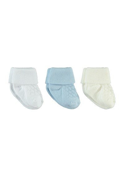 Civil Baby Erkek Bebek 3'lü Çorap Set 0-6 Ay Mavi