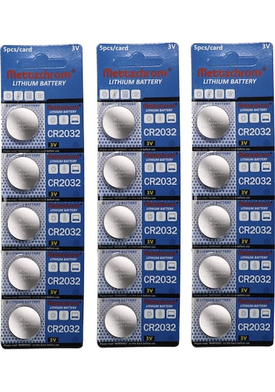 Mettzchrom 20 Adet 3 Volt Cr2032 Lityum Düğme Para Pil Dl2032 Bi