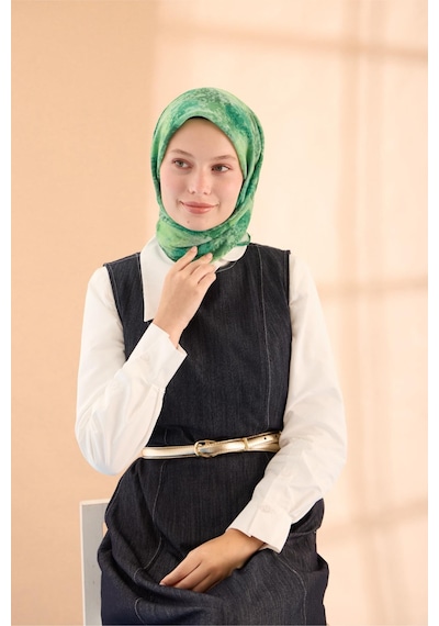 Silk Home Soft Eşarp 73095-12 Yeşil, Çimen Yeşili, Açık Yeşil