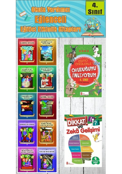 4. Sınıf Okula Yardımcı Eğitici Okuduğumu Anlıyorum - Dikkat Ve Zeka Gelişimi - 10 Lu Hikaye Seti 3