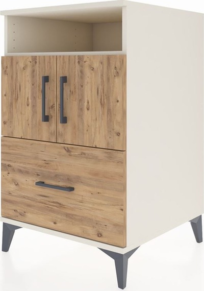 Kronos Komodin 2 Raflı Tek Çekmeceli 2 Kapaklı 60x59x96 Aytaşı-çam Aytası