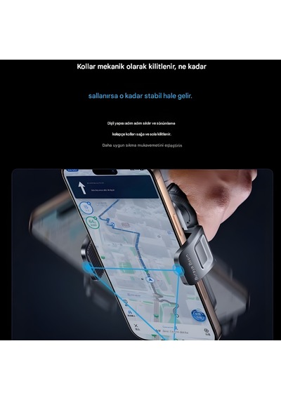 Cepini At-04 Araç Telefon Tutucu Güçlü Vantuzlu, 180 Katlanabilir Kol, 360 Dönebilir Braket Siyah