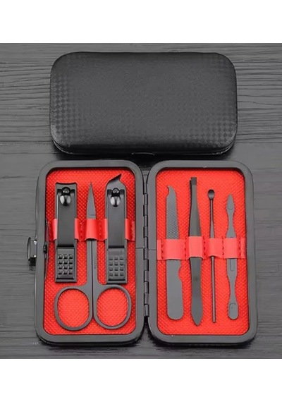 Shopytech 7 Parça Profesyonel Manikür Pedikür Seti Siyah Lüks Seyahat Çantası, Kadın & Erkek Tırnak