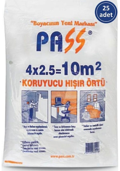 pass Hişir Koruma Boya Örtüsü-10M2-25 Adet