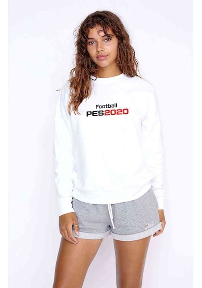 Pes 2020 S Baskılı Beyaz Kadın Sweatshirt