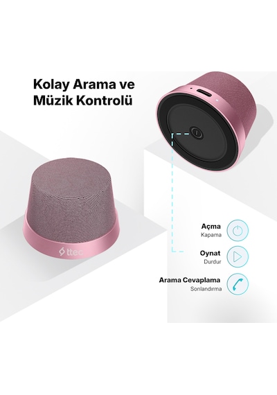 Ttec 2BH13 Vox Mini M Magsafe Uyumlu 2’si 1 Arada Kablosuz Bluetooth Hoparlör