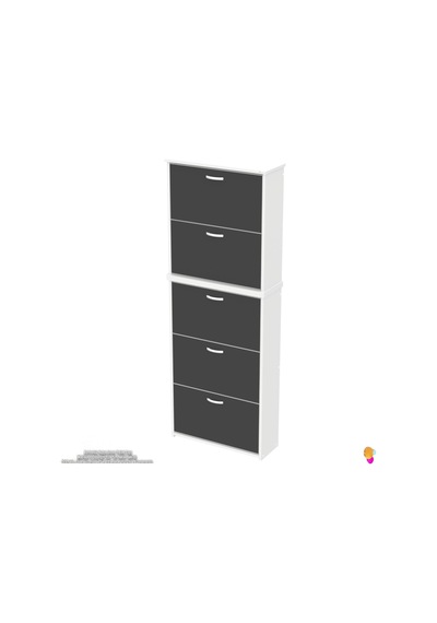 Modilayn Verve Asma Kapı Önü 72x 194 X26 Cm Lik 5 Düşer Kapak 10 Göz Bölmeli Ayakkabılık Antrasit - Beyaz Modilayn Verve Asma Kapı Önü 72x 194 X26 Cm Lik 5 Düşer Kapak 10 Göz Bölmeli Ayakkabılık Antrasit - Beyaz