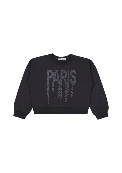 Civil Girls Paris Taş Baskılı 6-9 Yaş Takım - Gri Antrasit