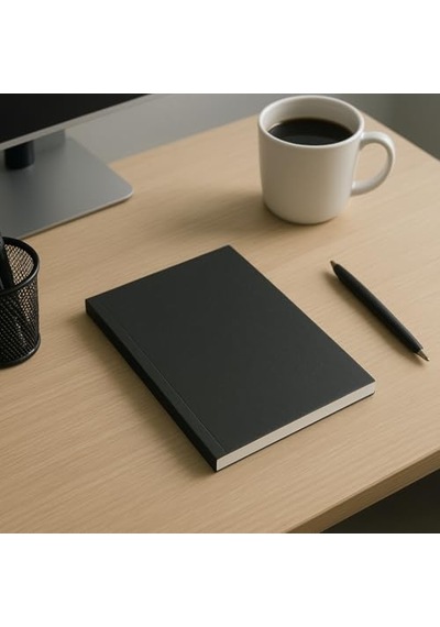 A5 Çizgili Not Defter 64 Yaprak 90 Gr. Ivory Kağıt Ofis Için Ideal Plan Siyah Kapak
