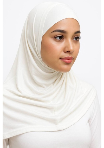 Aldaıyr Hijab 2 Parça Likra Kumaş Krem