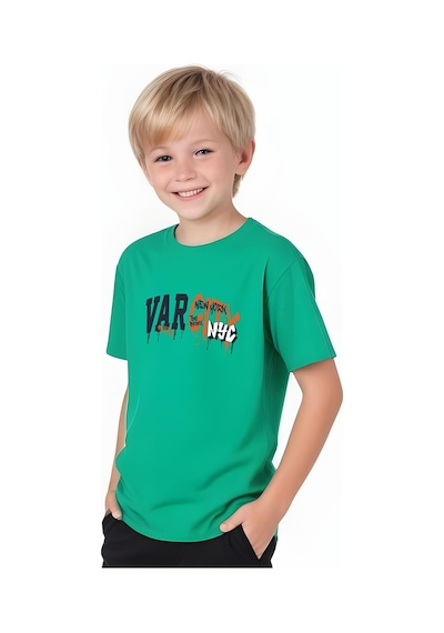 Fyk Kids Erkek Çocuk Yazlık Varcity Baskılı Alt-üst Takım Yeşil