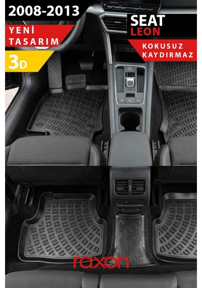 Seat Leon 2008-2013 3d Havuzlu Paspas Tam Uyumlu Su Geçirmez, Kaymaz
