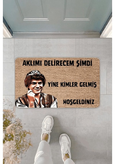 Bej Komik Aklımı Delirecem Şimdi Kapı Önü Paspası Kp41