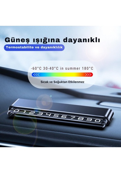 Premıum Gizlenebilir İki Numaralı Alüminyum Araç Park Numaratörü Araç Geçici Park Numaratörü Gr