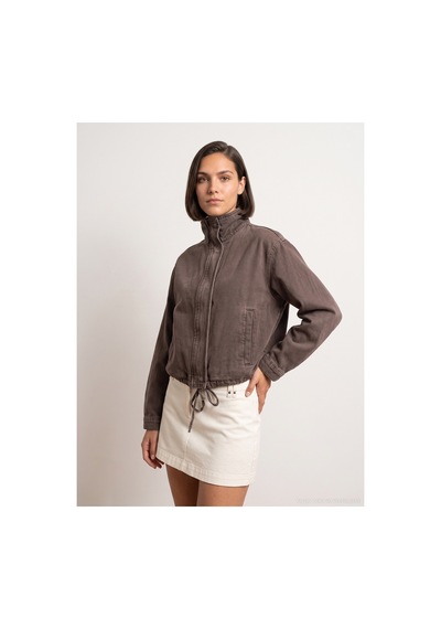 Dilvin 65391 %100 Pamuk Oversize Kot Ceket Kahve