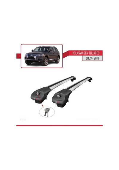 Volkswagen Touareg 2003-2010 Arası İle Uyumlu Ace-1 Ara Atkı Tavan Barı Gri