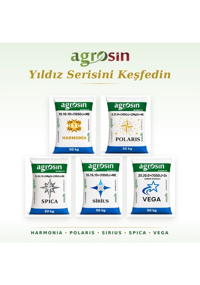 Agrosin Sirius 15.15.15+(2MgO)+(15SO3)+ME Granül NPK Taban Gübresi 50 kg