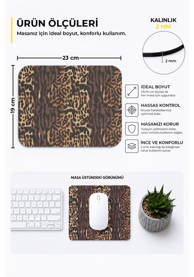 Leopar Desenli Renkli Ergonomik Mouse Pad Kaymaz Taban Ev Ve Ofis Kullanımı Fare Altlığı Mousepad Çok Renkli