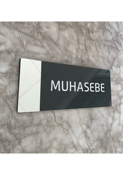Aynalı Klasik Seri Muhasebe Kapı Isimliği