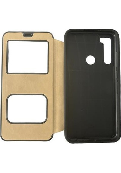 Jopus Redmi Note 8 İle Uyumlu Premium Kapaklı Kılıf Gold Gold