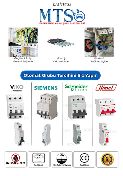 22kw + 7.4kw Viko Panasonic Ip66 Kilitlenebilir Kombinasyon Kutusu Panosu 5x32a + 3x32a + 220v Tesla Togg Uyumlu 22kw - 7.4kw
