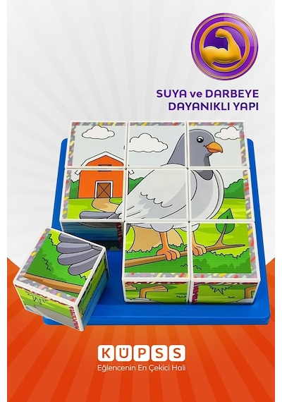 Uçan Hayvanlar 3d Puzzle - 9 Küp 6 Yapboz Standart