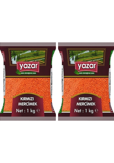 Yazar Yerli Kırmızı Mercimek 2 x 1 KG