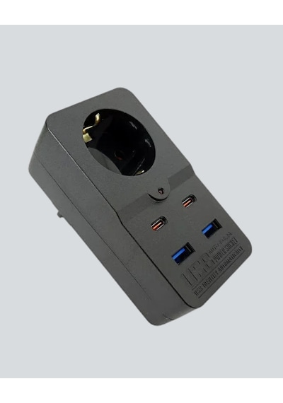 Termal Korumalı Priz Otomatik Çocuk Kilidi 4 Usb Type C 1.5 M