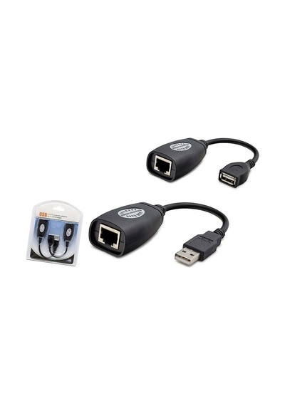 Usb Rj45 Kablolu Uzatıcı Seti 45 M - Siyah Hdx5008 Evimdeyokyok