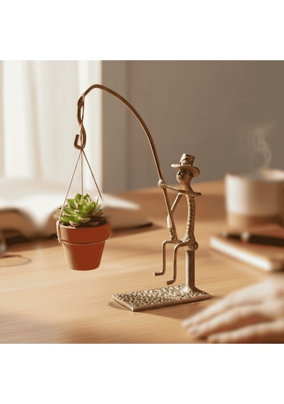 Dekoratif Metal Figür Sukulent Saksı Askılığı SPH002