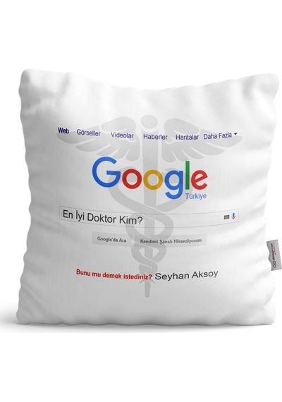 Kişiye Özel Google En Iyi Doktor Beyaz Saten Yastık - 1