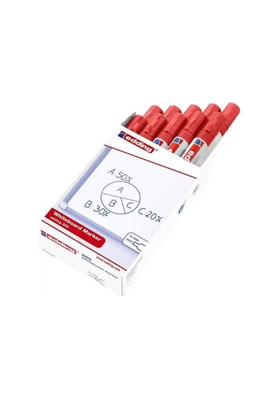 Edding Beyaz Tahta Kalemi E-260 -kırmızı - 19 Adet Çok Renkli