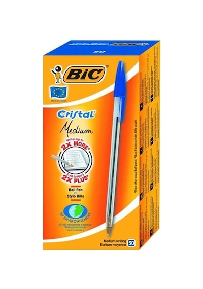 Bic 872730 50 Li Cristal Fine Mavi Tükenmez Kalem