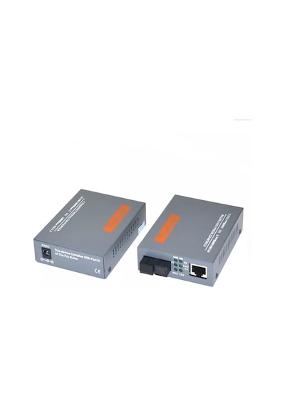 Fiber Optik Media Converter 10/100/1000M Sm 25Km Tek Core Set