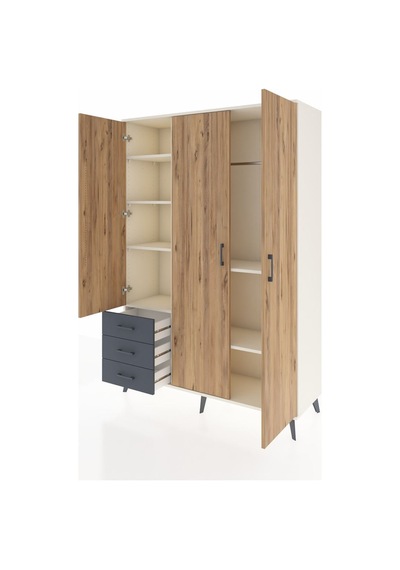 Hyperion Dolap 6 Raflı 3 Çekmeceli Tek Askılı 132x44x195 Aytaşı-çam/antrasit Atlas Çam/antrasıt Hyperion Dolap 6 Raflı 3 Çekmeceli Tek Askılı 132x44x195 Aytaşı-çam/antrasit Atlas Çam/antrasıt