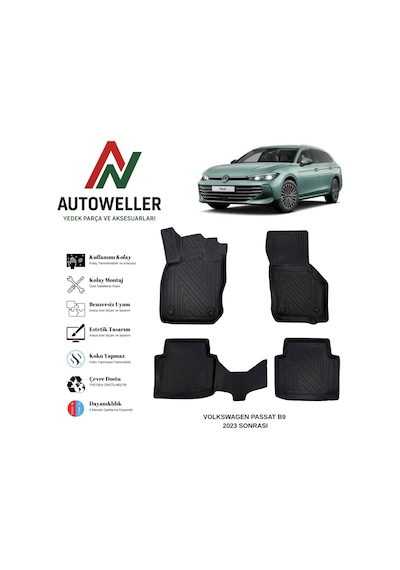 Volkswagen Passat B9 2023 Sonrası Havuzlu Oto Paspas Variant