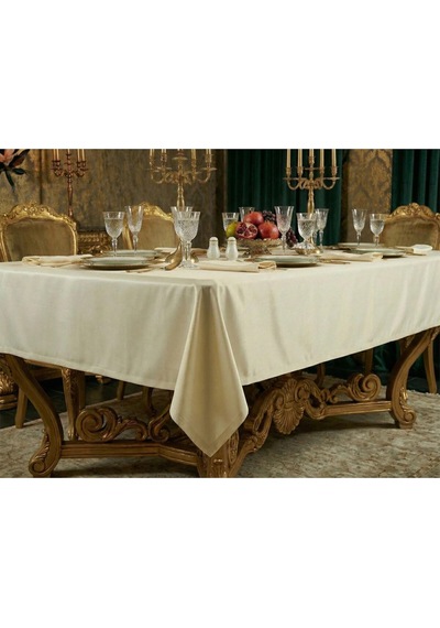 Kristal Monoray Kumaş Krem Masa Örtüsü Dikdörtgen 140x200 Cm - 803 Çok Renkli