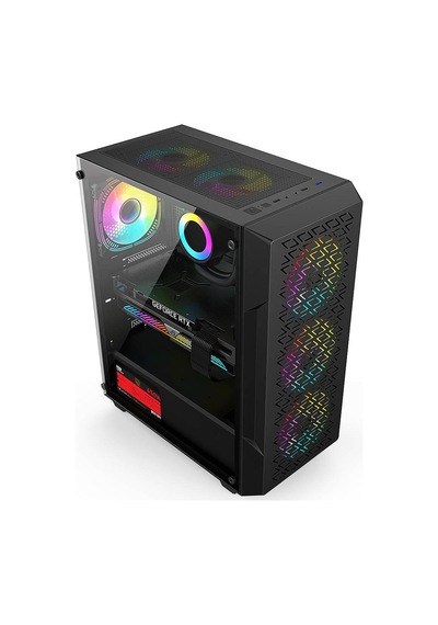Powerboost Pb-p801ab 650w 80+ Bronze Tempered Glass Usb 3.0 Mesh Rgb Atx Siyah Kasa