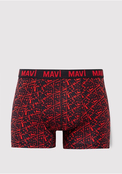 Mavi - Kırmızı Baskılı Boxer 0911849-25111 Kırmızı