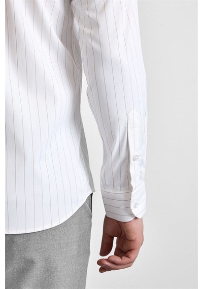 Süvari Bej Slim Klasik Yaka Casual Gömlek Gm1008400365-bj3