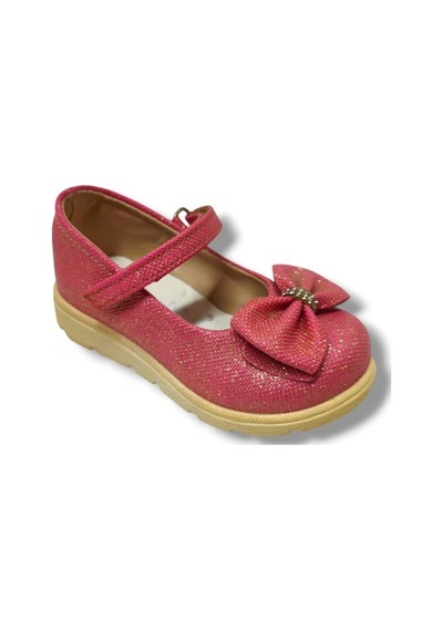 Hoppy 3037-20 Simli Deri Fiyonk Kız Çocuk Babet Pembe
