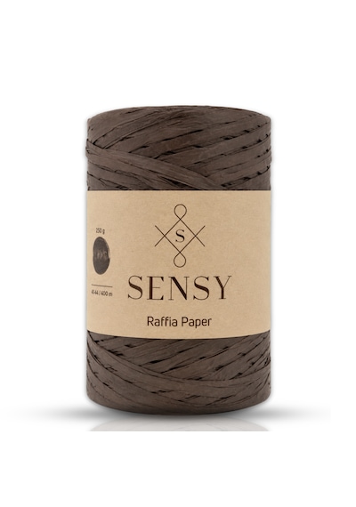 Sensy Premium 400 Metre Rafya Ip Çanta Ipi Raffia Ip Kağıt Ip Supla Ipi 250 Gram Kahverengi Kahverengi 07