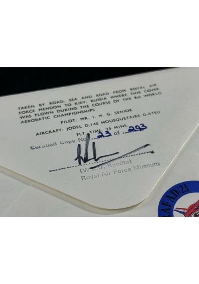 1976 Kiev Akrobatic Uçuş Dünya Şampiyonası Fdc Izlak İmzalı Limitli 293'den 23. İlk Gün Zarfı  Teşhir Ürün
