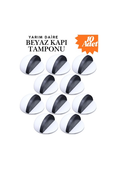 10 Adet Beyaz Yarım Daire Yapışkanlı Kapı Tamponu Kapı Stoperi Metal Kapı Stopu Durduruc