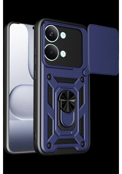 Poco X8 Pro Max Pars Lens Yüzüklü Silikon - Lacivert Bz8683140943998