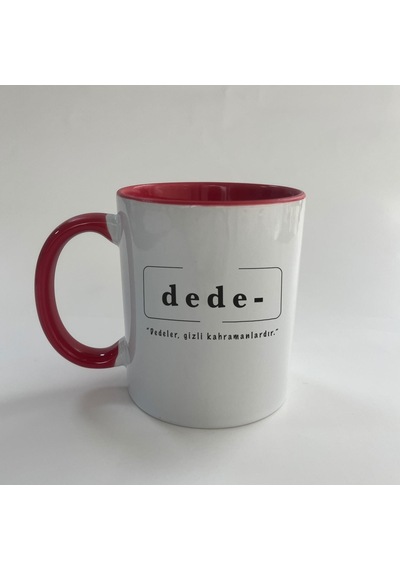 Dede Baskılı Kırmızı Mega Kupa