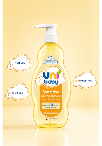 Uni Baby Sensitive Saç Ve Vücut Şampuanı 900 ML 3'lü